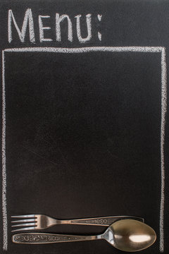 Menu  written with chalk on blackboard