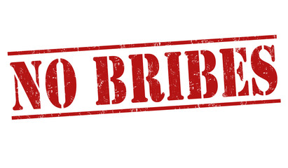 No bribes sign or stamp