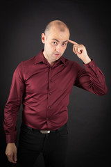 Handsome Man doing different expressions in different sets of clothes: you are crazy