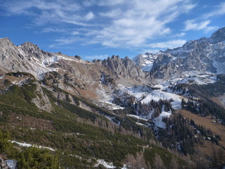 early winter trekking in beautiful salzkammergut
