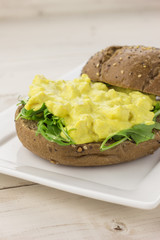 Brown sandwich with curried chicken salad