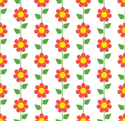 Red Flower Seamless Pattern