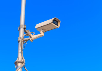 cctv with blue sky background