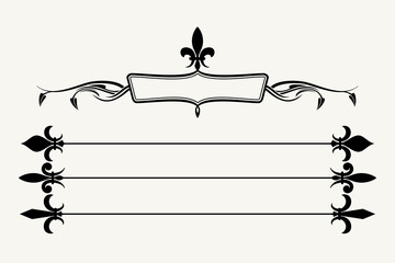 Set of fleur de lys design elements © MicroOne