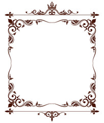 Geraldic royal fleur de lys ornate frame © MicroOne