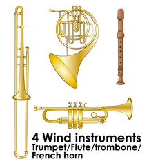 Fototapeta premium wind instruments vector illustration