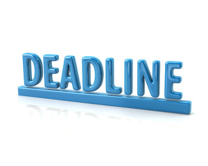 Blue deadline icon 3d rendering