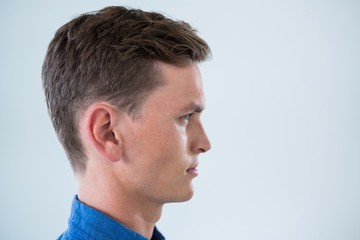 Obraz premium Side view of man