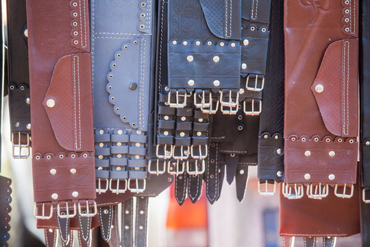 Many leather belts