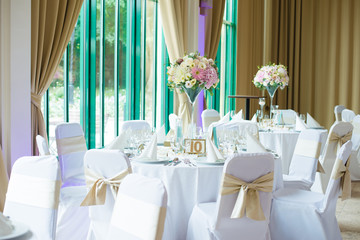 The elegant dinner table.