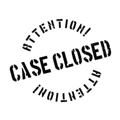 Case closed rubber stamp. Grunge design with dust scratches. Effects can be easily removed for a clean, crisp look. Color is easily changed.