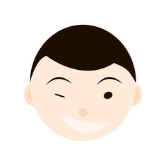 Cute child emotion, faces, kid icon avatar