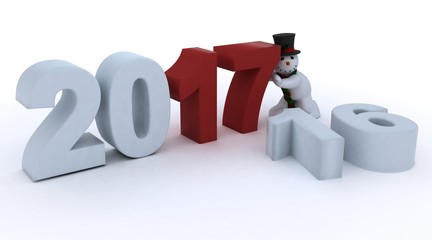 Snowman new year 2017