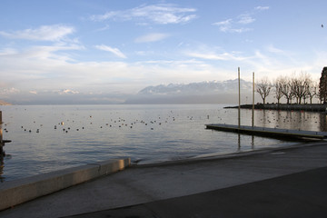 Sunset view, in Lausanne (Ouchy), Switzerland