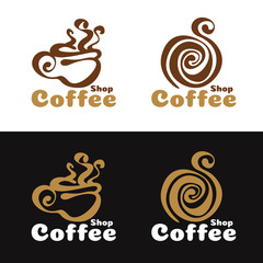 Coffee shop logo - abstract coffee cup vector design