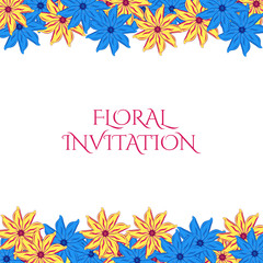 Fototapeta na wymiar Invitation with floral background. Romantic vector illustration.