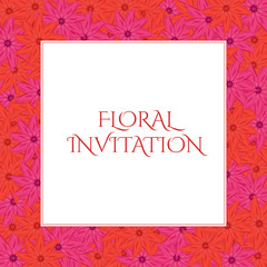Fototapeta na wymiar Invitation with floral background. Romantic vector illustration.