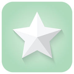 christmas star icon on green background ,Paper art design vector illustration