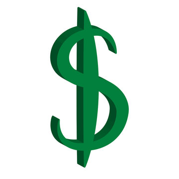 Green currency sign. Sign of dollar. Vector illustration