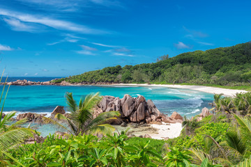 Anse Coco's - Paradise beach on island La Digue in Seychelles