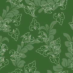 Seamless background, vector pattern for cushion, pillow, bandanna, kerchief, shawl fabric print. Texture for clothes and bedclothes. Hand drawn floral pattern made of doodles. Cartoon flowers