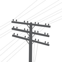 vector image of the old telegraph pole