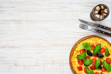 Copy Space with Vegetable Pizza