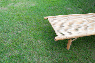 Bamboo chair flooring on the back lawn naturally  background