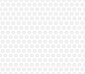 Fototapeta na wymiar Vector seamless pattern, black linear hexagons on white backdrop. Subtle monochrome geometric texture, thin lines. Modern minimalist background. Design for prints, decoration, textile, wrapping, web