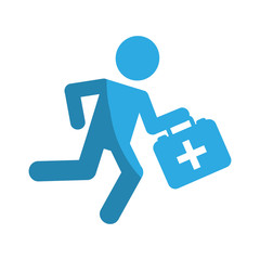 paramedic running with medical kit vector illustration design