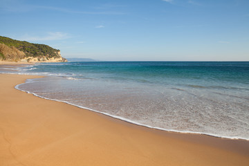 Fototapeta na wymiar Costa de la Luz, Spain, Los Canos de Meca, Trafalgar - beautiful sandy beach.