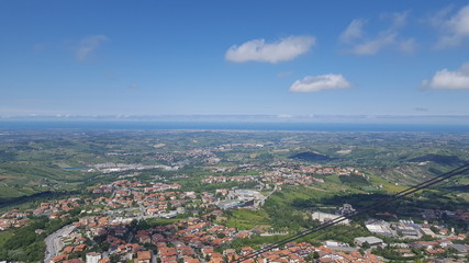 Fototapeta na wymiar View from San Marino at italy