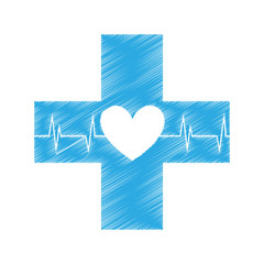 heart with cardiology icon vector illustration design