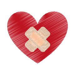 heart with cure band icon vector illustration design
