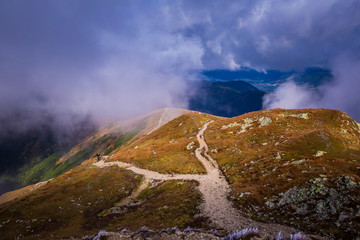 A beautiful mountain landscape above tree line