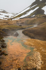Icelandic geothermal area during winter