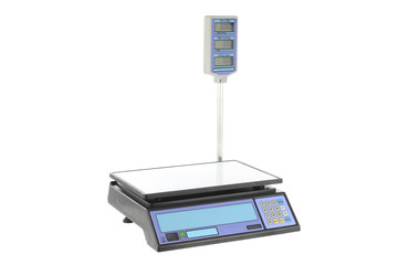 Electronic Scales for weighing Food on a white background.