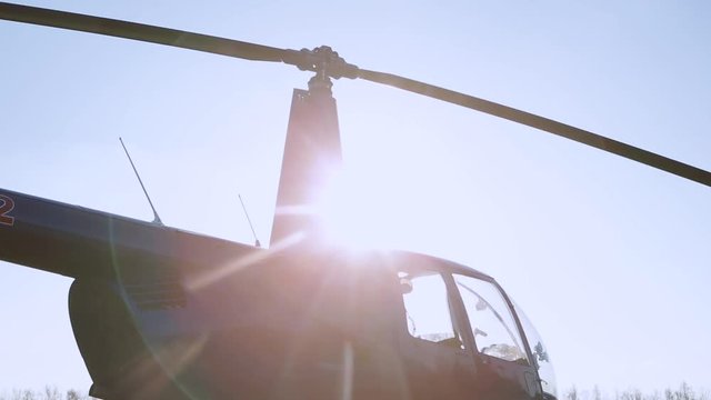 helicopter on the background of Sunny sky