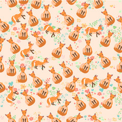 Obraz premium vector illustration of a cute fox