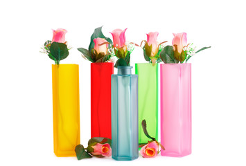 Roses in vases