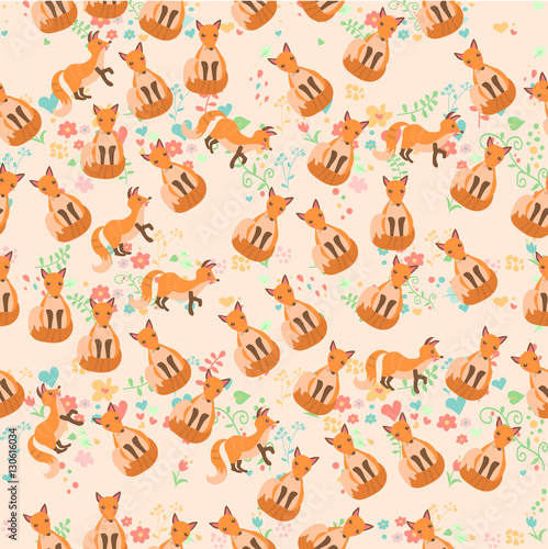 "vector illustration of a cute fox" Stock image and royalty-free vector
