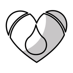 heart with blood drop icon vector illustration design