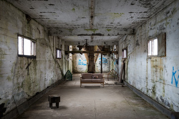 Inside of the old abandoned herring factory, Iceland