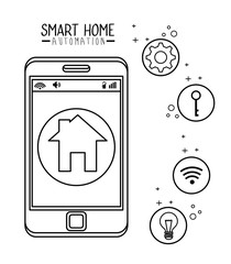smart home automation tech vector illustration design