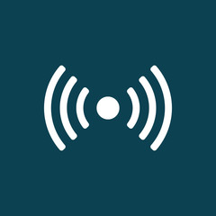 wi-fi point icon on blue background