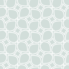 Naklejka premium Seamless ornament. Modern geometric pattern with repeating elements. Light blue and white pattern