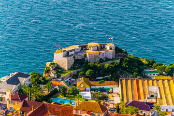 Aerial view of a fortress in gibraltar