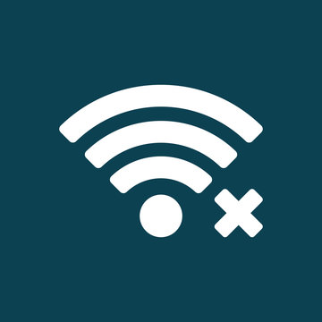 wi-fi lost connection icon on blue background