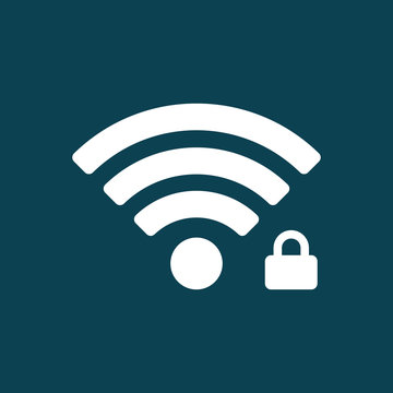 wi-fi password protection icon on blue background