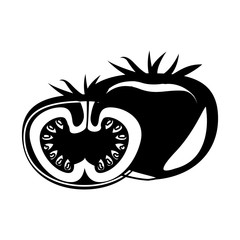 Tomato icon. Organic healthy and fresh food theme. Isolated design. Vector illustration